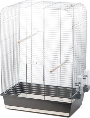Vogelkooi Nina grijs/chroom