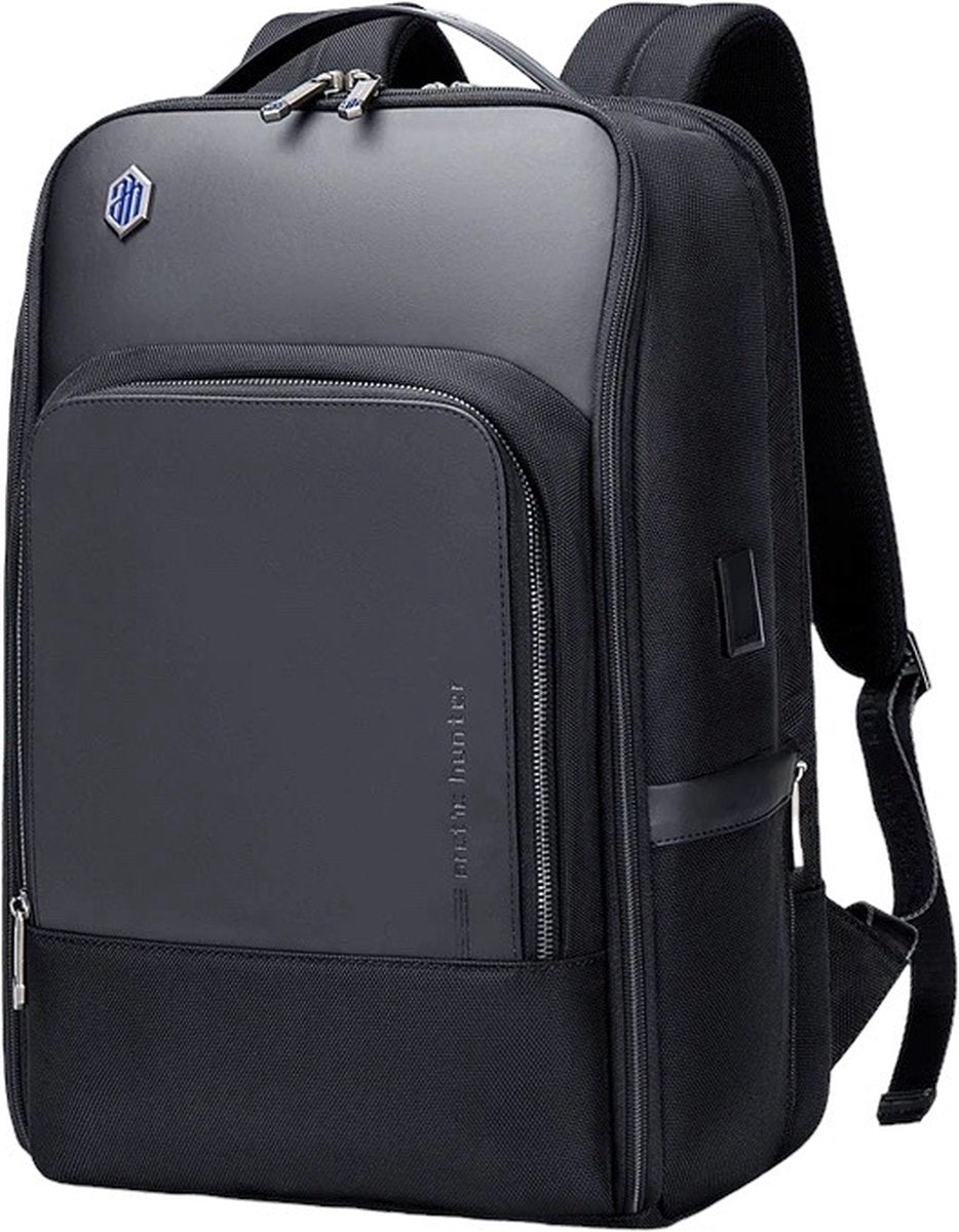 Arctic Hunter Rugtas Leder - Laptop tas - Rugzak - 15,6 Inch - Waterafstotend - Zwart - Usb Oplaadstation