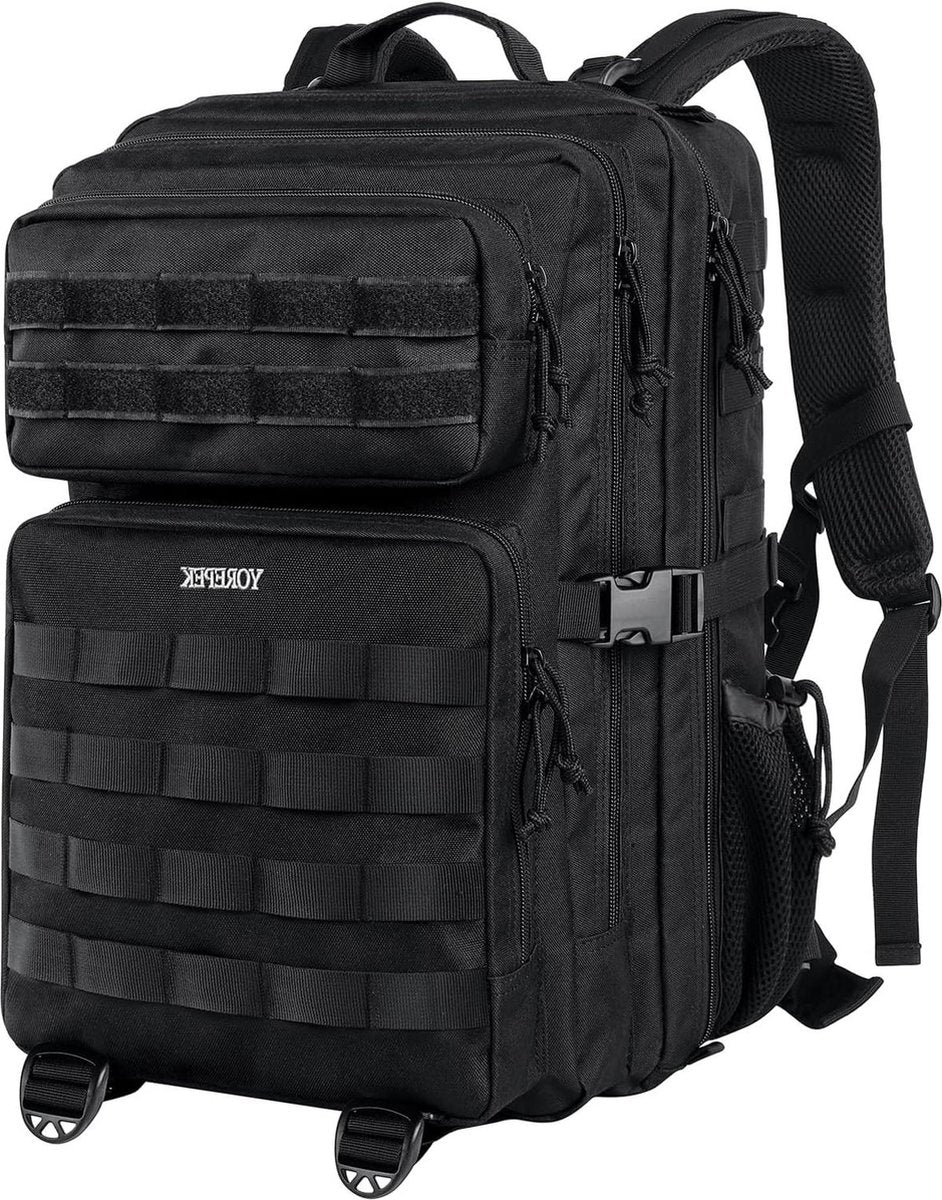 Tactische militaire rugzak 45 l grote inhoud Molle waterdicht survivalrugzak outdoorsport heren dames wandelen reizen fissen kamperen klimmen zwart Rugzak