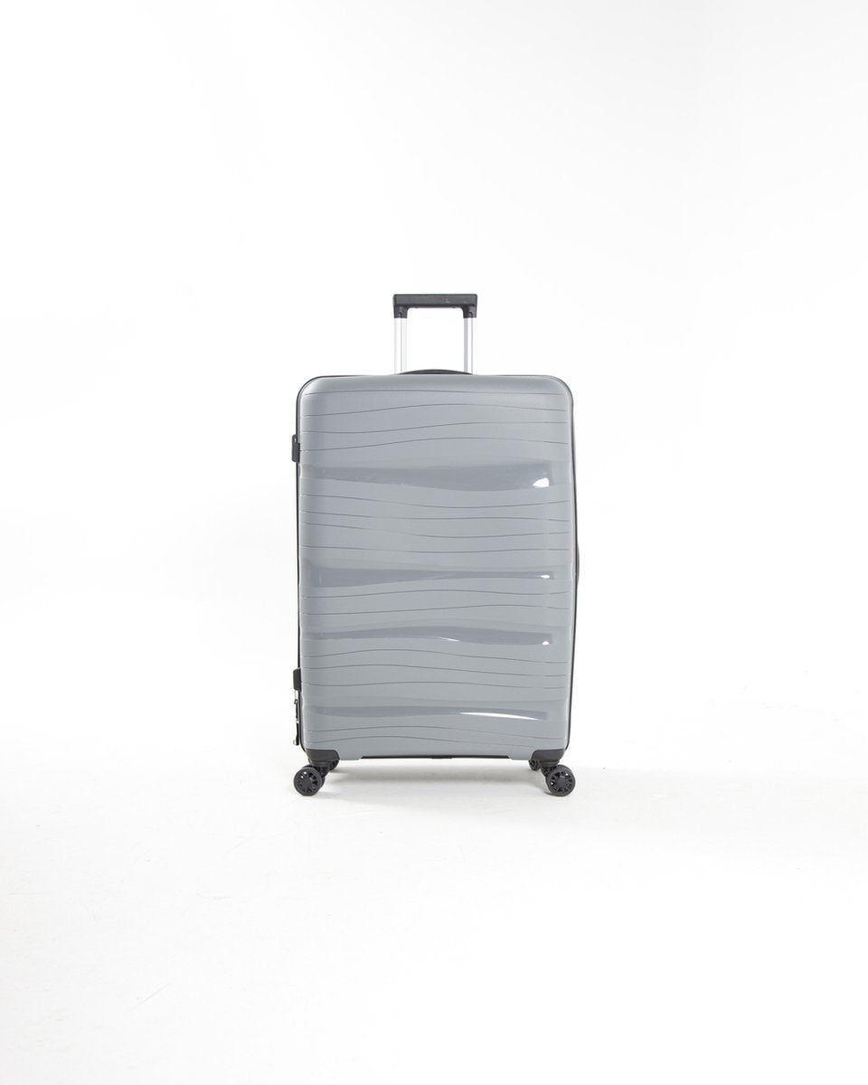 Montreal - Lichtgewicht reiskoffer - 24 inch - 65L - Compact Formaat M - 67x42x27 cm - Met ingebouwd TSA-slot - Licht Grijs