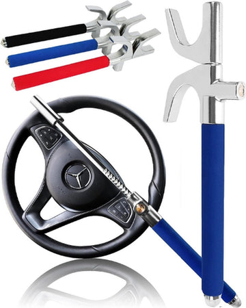Stuurslot - Stoplock - Blauw - Anti Diefstal - Auto Beveiliging - Universeel - 3 Sleutels - Auto - Camper - Bestelwagens - Vrachtwagens