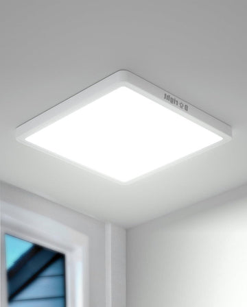 Badkamer Plafondlamp - Plafondlamp Moderne LED 36W 5000K Natural White Ultraslim 25MM - Badkamer Lampen Plafond Woonkamer Slaapkamer - Keuken Kantoor IP44 3866LM Vierkant Wit 30CM
