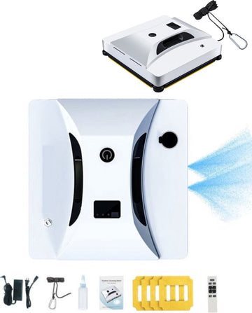 Robot Ramenwasser S1 met Afstandsbediening - Ramenwisser Hoge Zuigkracht - Wit - Intense Reiniging - Automatisch schoonmaken