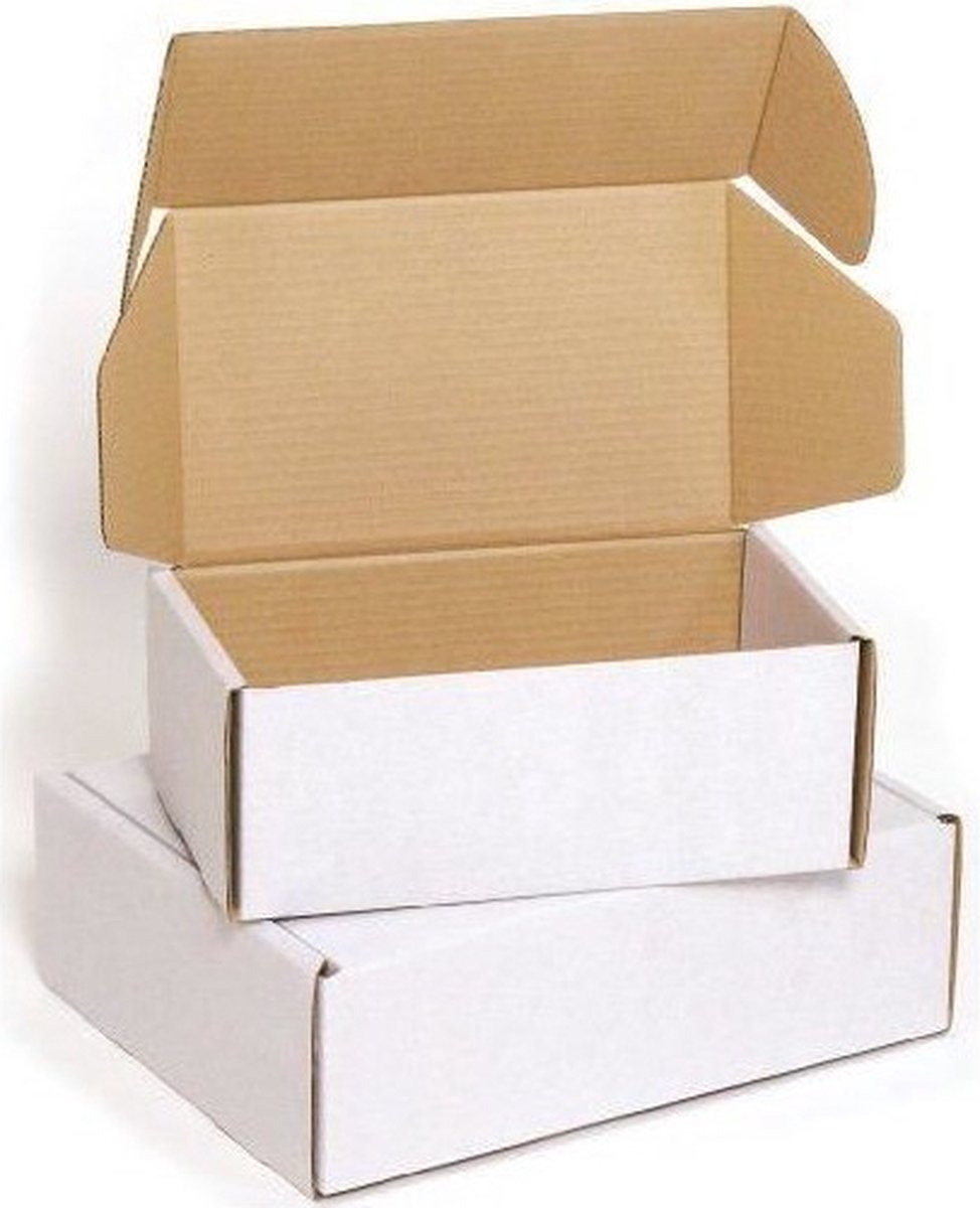 25 ecologische witte postdozen / verzenddozen 26x19x10cm