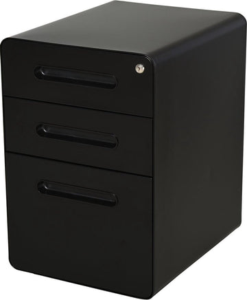 Ladeblok - Ladeblok bureau - bureaukast - Archiefkast - 3 lades - Met slot - Staal - Zwart