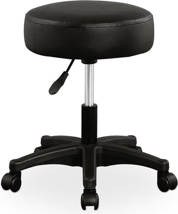 Werkkruk zwart, rolkruk, werkstoel, krukje