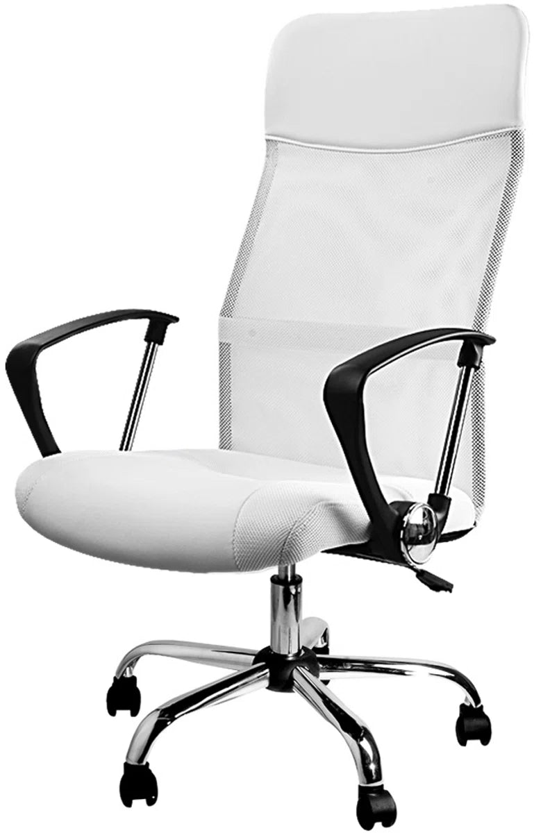Casaria Bureaustoel met mesh wit