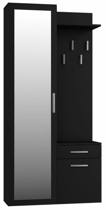 DUO GANGKAST- ZWART  Afmetingen Diepte: 35 cm Breedte: 100 cm Hoogte: 180 cm