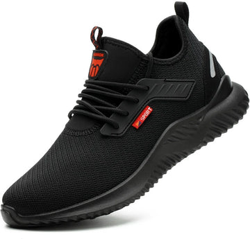 Veiligheidsschoenen - Lichtgewicht - Sneakers - Werkschoenen - Sportief - Stalen Neus - Antiperforatiezool - Antislip - Zwart - 42