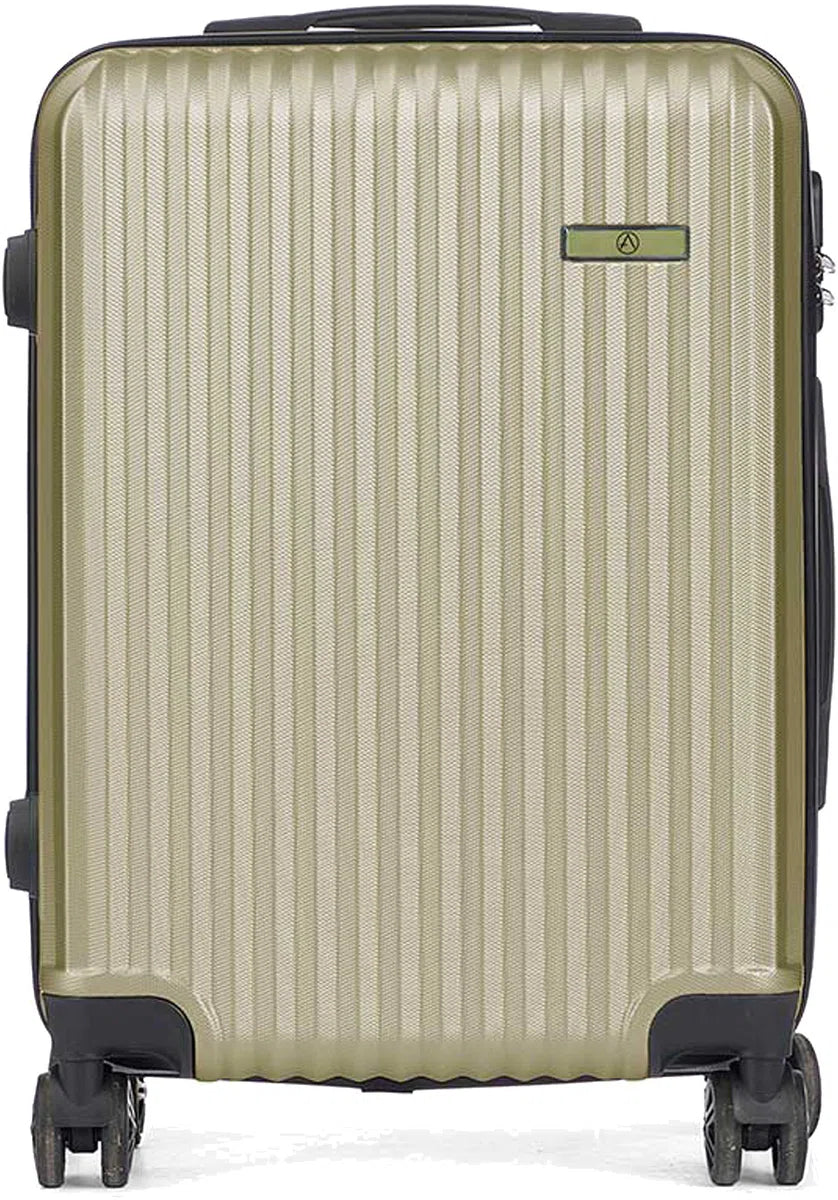 Cabine handbagage reis trolley koffer Alcatraz - zwenkwielen - 57 x 38 x 23 cm - 48 liter - groen - cijferslot - dubbel hengsel