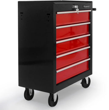 Gereedschapswagen XXL - 5 lades - Rood / zwart