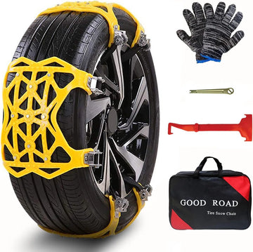 Sneeuwkettingen, 6 stuks universele autosneeuwkettingen voor bandbreedte 165-285 mm / 6,5-12 inch, winterbandenkettingen voor lichte vrachtwagens/SUV/ATV, 205 55 R16/225 55 R17