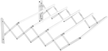 Wanddroogrek - Wasrek inklapbaar - Droogrek - Uittrekbaar - Wit - 63,5 x 60 x 20 cm