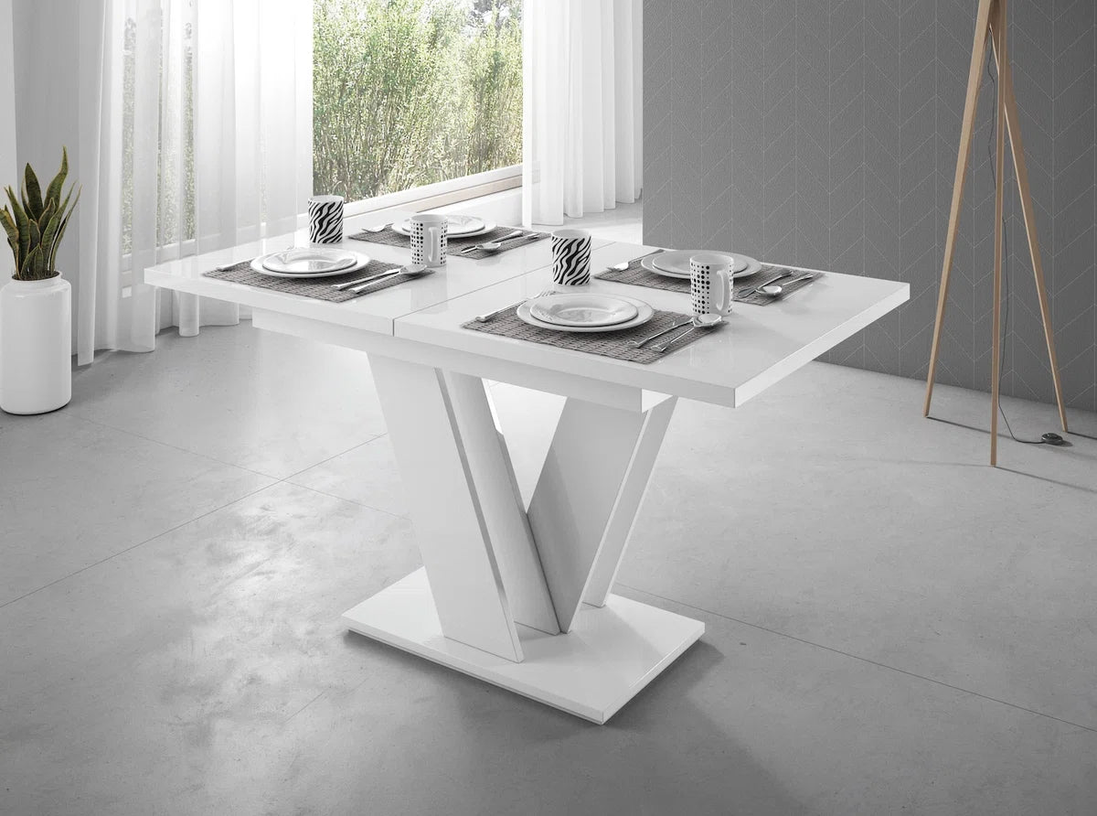 Meubella - Eetkamertafel Moris - Hoogglans wit