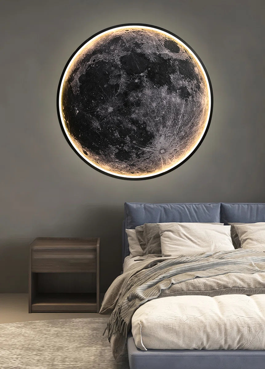 Maan Wandlampen - Moderne Led Verlichting - Dimbaar - Wall Decor - 60cm - Muurschildering Verlichting - Decoratie Verlichting