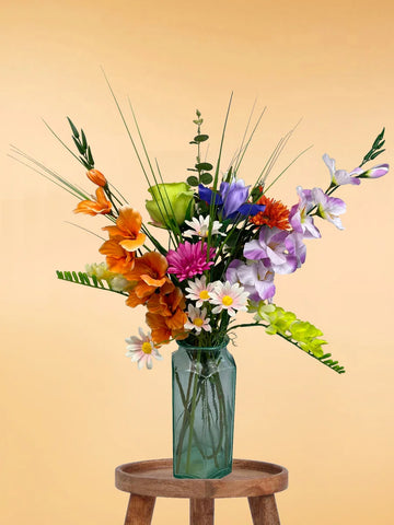 Zijden Boeket – 60-70 cm hoog – 15 stelen - doe-het-zelf boeket – DIY – alle kunstbloemen los geleverd – Lente – multi color – Exclusief vaas – Plukboeket - Veldboeket – Kunstbloemen - nep bloemen - nepbloemen - kunstplanten