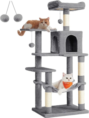 MIRA Home - Krabpaal - Kattenhuis - Kattenmeubel - Kattenboom - Kattenpaal - Hangmat - 55x45x143cm