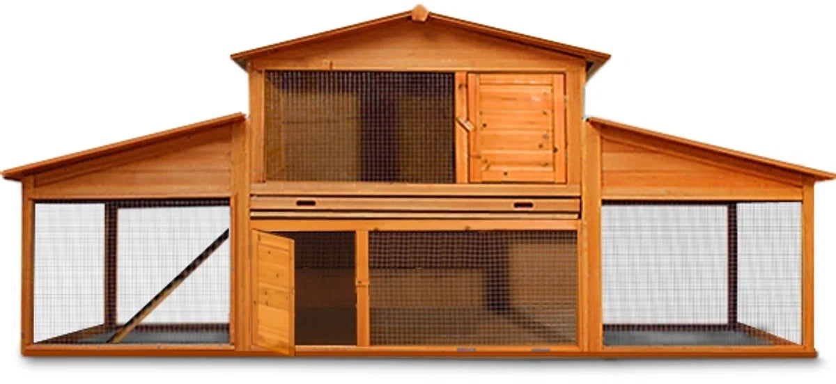 Konijnenhok Amber - Villa - 210 x 71 x 110 cm - Bruin