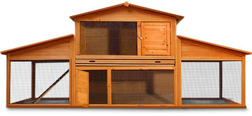 Konijnenhok Amber - Villa - 210 x 71 x 110 cm - Bruin