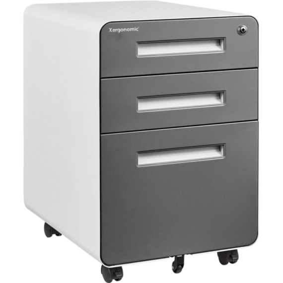 Xergonomic Bane Commode – Verrijdbaar Ladenblok Bureau – Bureau Organizer – Bureau Accessoires – Ladeblok 3 Lades –