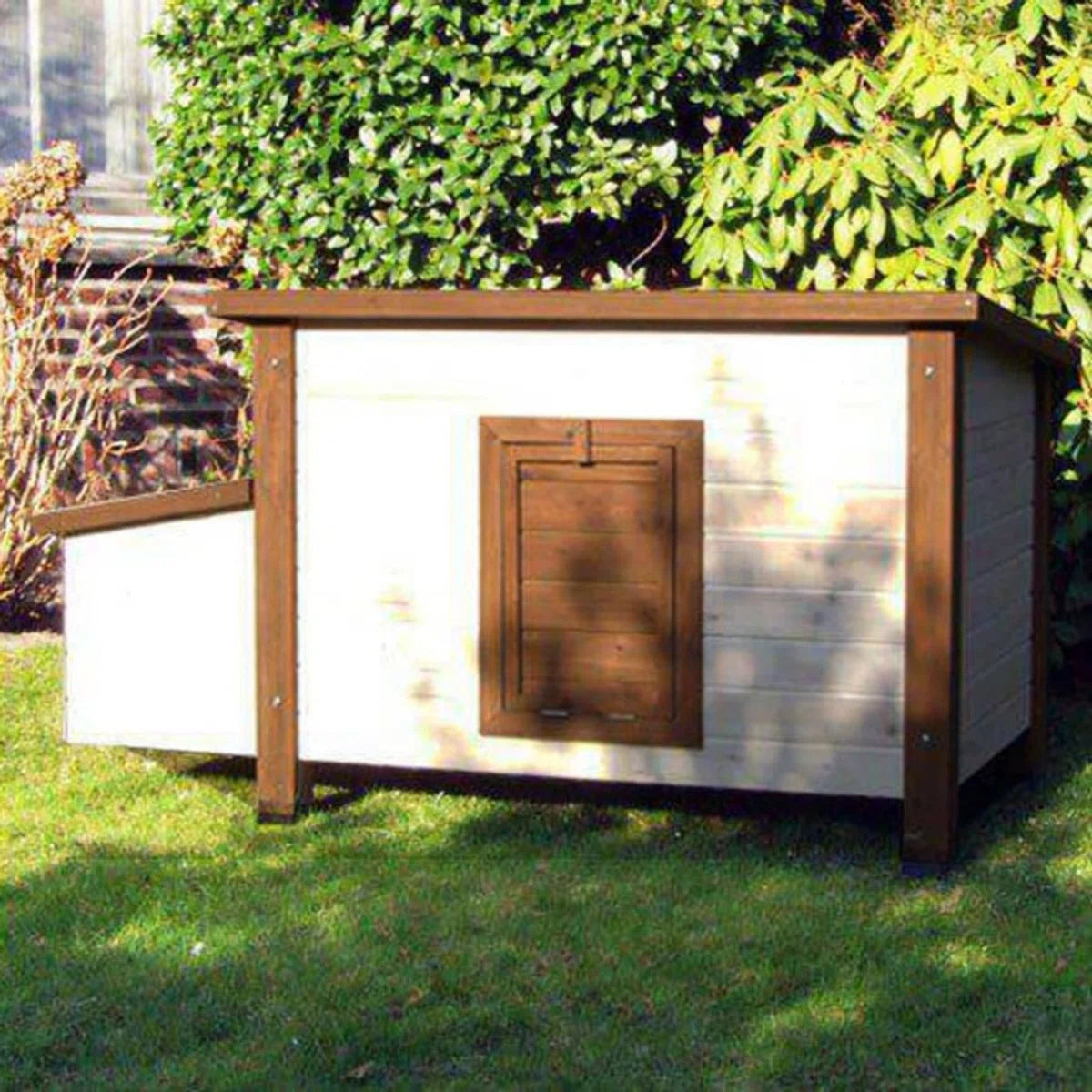 Kippenhok Animal Farm - Wit/Bruin - 136 x 74.5 x 75 cm