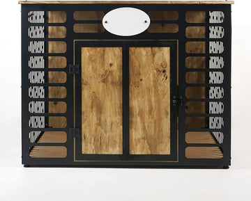 Hondenbench - Hondenhok - Houten Hondenbench - Hondenhuisjes voor binnen - Zwart - KLEIN - 62x50x47 cm