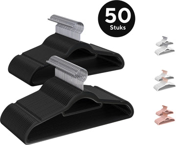 Life's Green® Velvet Hanger - Fluwelen Kleerhangers - 50 Stuks - Kledinghangers - Anti-slip - Velvet - Zwart