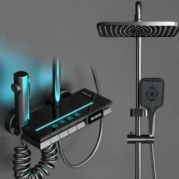 Digitaal Douchesysteem - RVS/ADBS/PVC - Douchekop - Led - Regendouche - Badkamer - Douche - Douchesysteem - Thermostaat