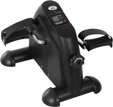 Hometrainer - Opvouwbaar - Mini Fietsapparaat - Fitness - Fietstrainer met LCD-display - metaal - zwart 39 x 40 x 31 cm