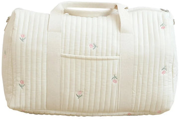 Luiertas - Mombag - Schoudertas - Verzorgingstas - Kraamcadeau - XL - Tulp - Beige