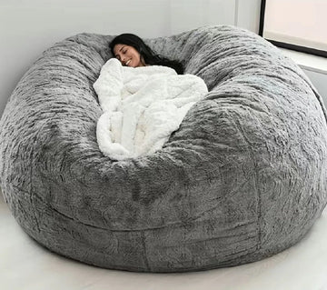 Zitzakhoes XXL - 150 x 75 cm - Bean Bag - Zonder vulling - Lichtgrijs - Wasbaar - Zacht en behaaglijk