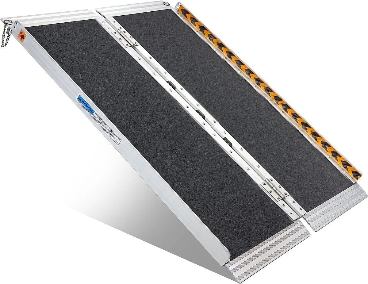 Oprijplaat Brug - Opvouwbaar tot 272 Kg - tot 90 cm - 362 kg capaciteit - Rolstoelhellingen voor trappen - verstelbare aluminium oprit - draagbaar met handel - antislip oppervlak Rolstoelhelling voor thuis - trappen
