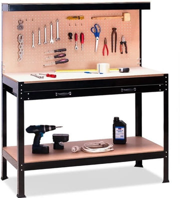 Werkbank/werktafel - Metaal / MDF - Incl. ophangwand & lade
