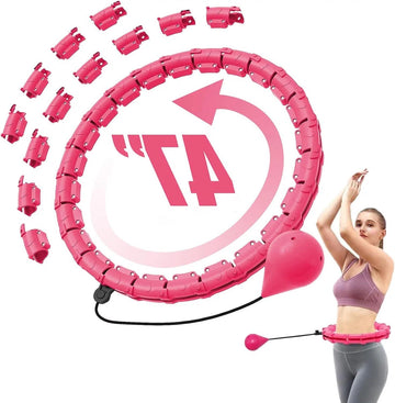 Verstelbare fitnessband voor volwassenen en beginners - 360 graden draaibare bal - gewichtsverlies - 24 knopen Hula hoop