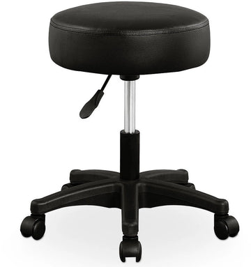 Werkkruk zwart, rolkruk, werkstoel, krukje
