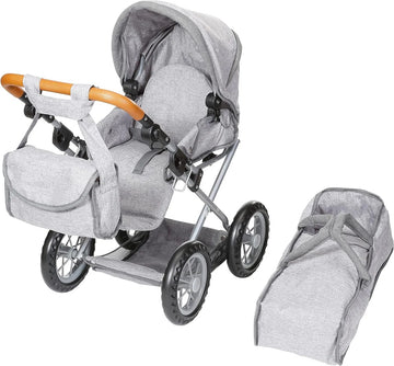 Kinderwagen voor poppen Ruby-bruin, steen, 63132, grijs, 51 x 37 x 64 cm