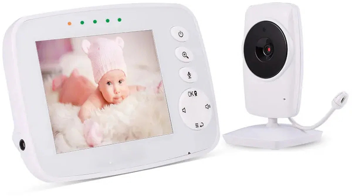 Draadloze - Slimme Elektronische Babymonitor - 3,2-inch HD - Draadloze Bewegingssensor Thuisbewakingscamera - 360° Handmatige Rotatie - ECO-modus - 4 Camera's Verbinden - Geschikt voor Kinderkamer, Woonkamer & Kantoor