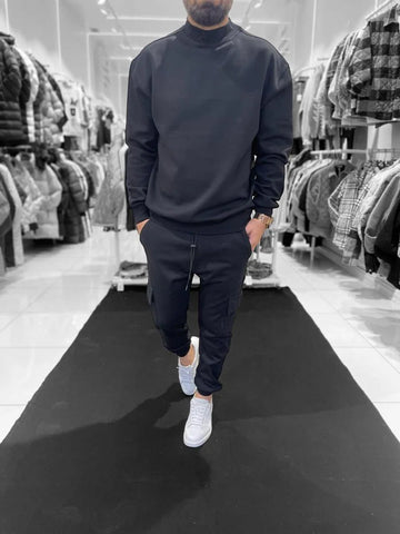 Katoen pak - Mannen Trainingspak Mannen Set Merk Sport Jasje + Broek Set Fashion Casual Trainingspak Mannen Kleding- M