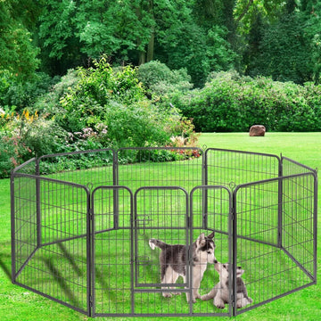 Premium Puppyren - 80 cm Hoog - 640 cm Omtrek - Hondenren - Hondenhok - Grijs Hamerslag