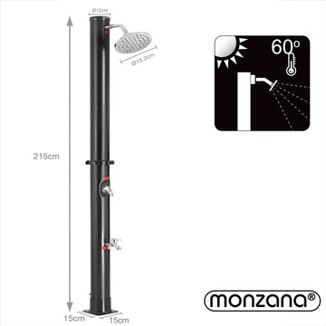 Monzana Buitendouche/ tuindouche - warm water uit zonne-energie 215cm