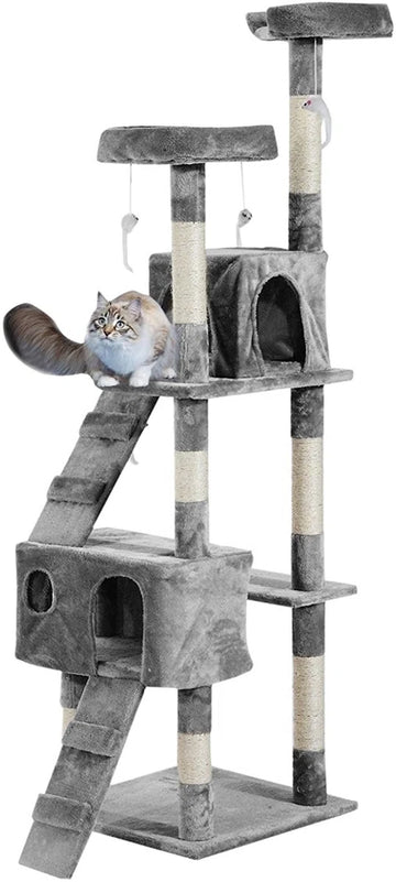Krabpaal - Kattenkrabpaal - Krabpaal voor katten - Katten - 170 cm - Beige/Grijs