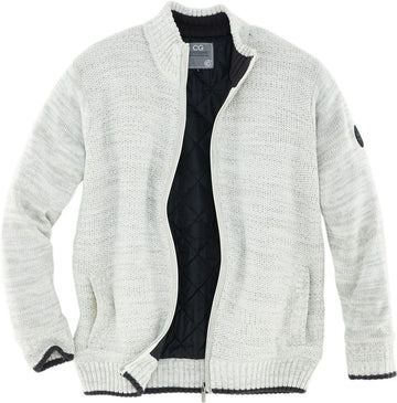 Gebreide herenvest met rits | licht gewatteerd | maten M-4XL | kleur licht grijs