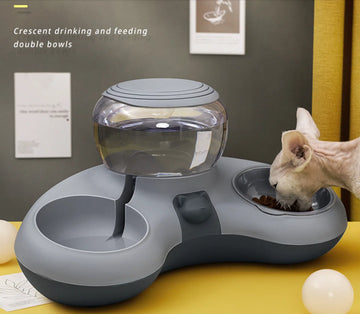 Huisdier Kat Kom Automatische Voeder Hond Kattenvoer Kom Met Fontein Dubbele Kom Drinken Verhoogde Stand Schotel Kommen voor Katten