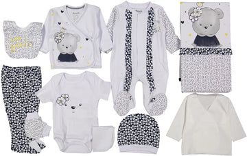 Miniworld-Baby newborn 10-delige kledingset in leuke cadeaudoos-Love you-Kraamcadeau-Babyshower-Babykleertjes meisje