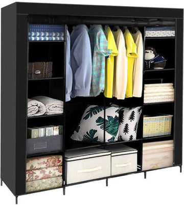 Kledingkast - 170x45x170cm - XXL - Campingkast - Slaapkamer - Opvouwbare Kledingkast - Draagbare Garderobe - Compacte Opbergkast - Garderobe Kast